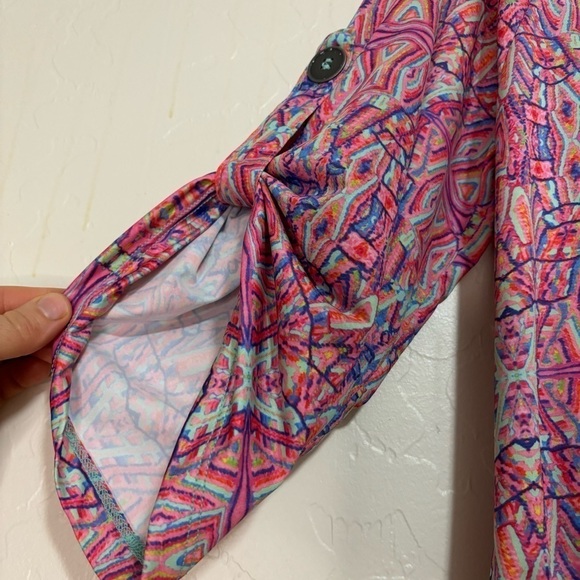 Nanette Lepore Swim Pink Solana Printed Jersey Tunic V-Neck Coverup Size S - Picture 11 of 13